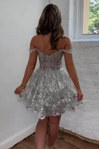 Sequins Appliques Short Homecoming Dress Cocktail Dress