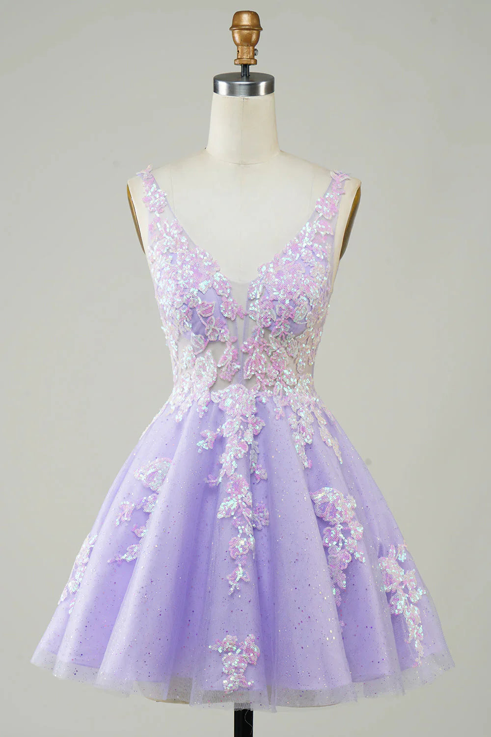Glitzerndes A-Linien-Heimkehrkleid Partykleid mit Pailletten