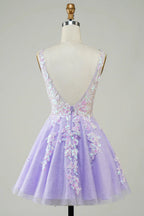 Glitzerndes A-Linien-Heimkehrkleid Partykleid mit Pailletten