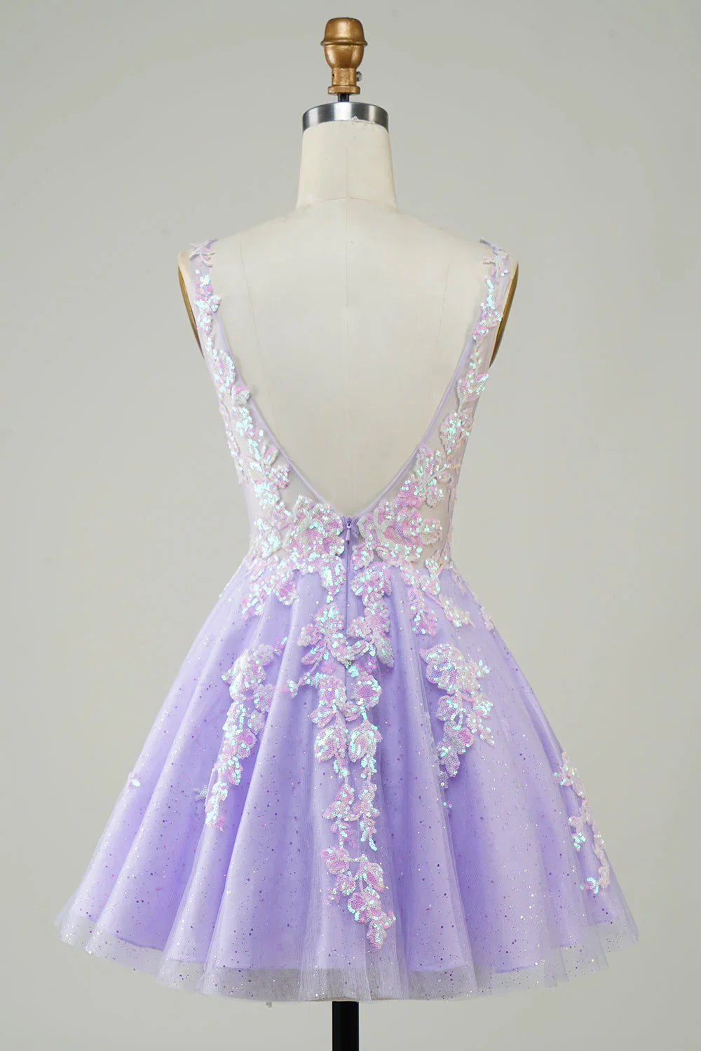 Glitzerndes A-Linien-Heimkehrkleid Partykleid mit Pailletten