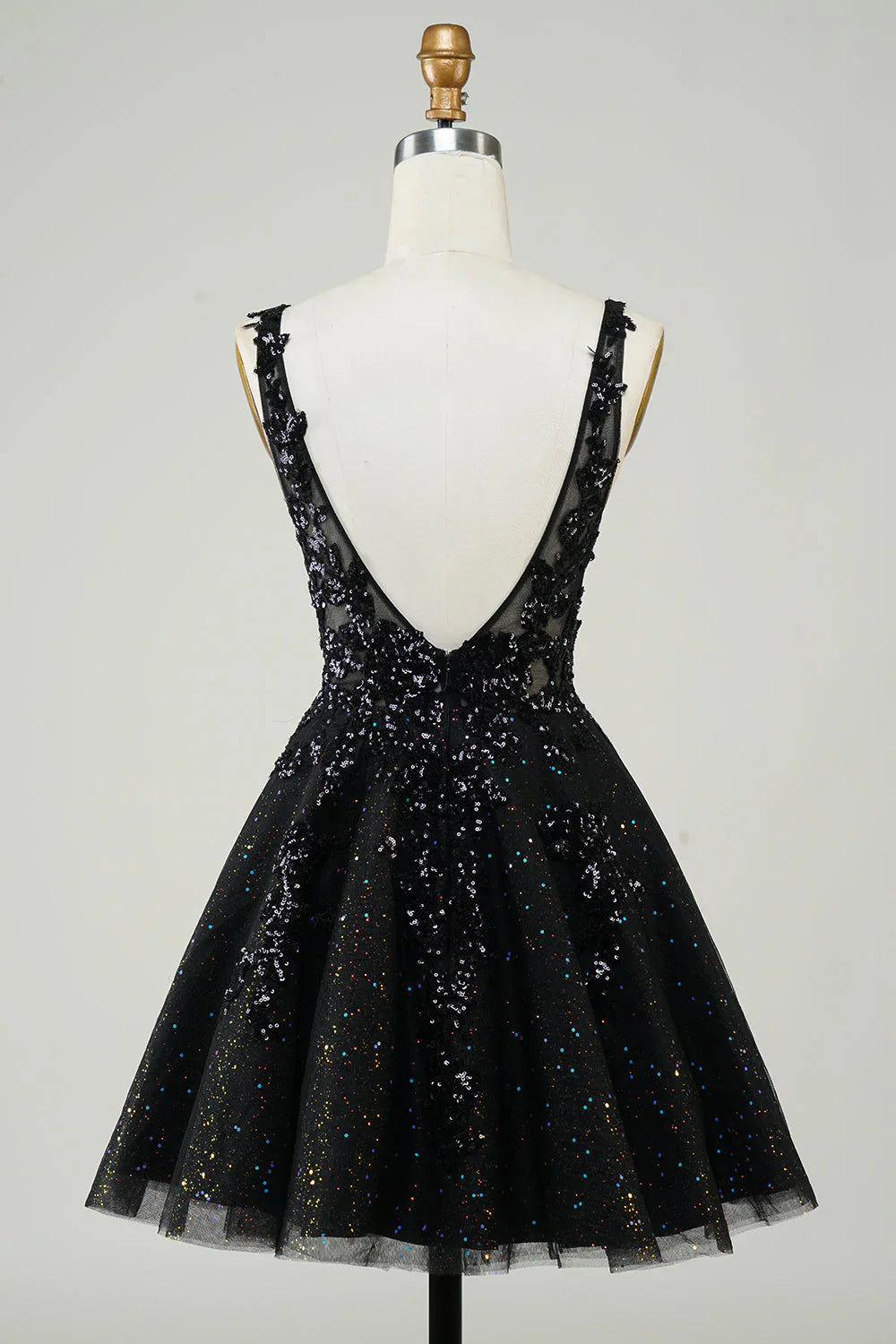 Glitzerndes A-Linien-Heimkehrkleid Partykleid mit Pailletten