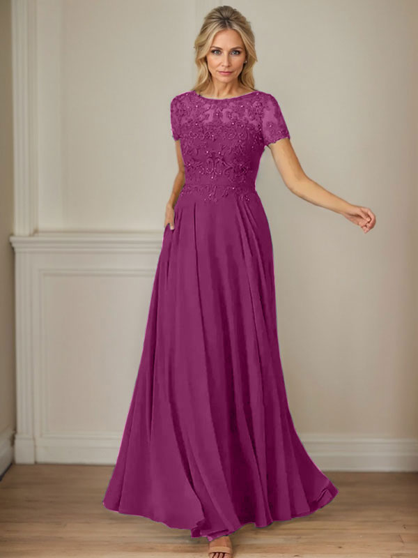 Dunkelblaues A-Linien-Pailletten-Chiffonkleid mit U-Boot-Ausschnitt 