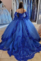 Ballkleid Sweetheart Lange Ärmel Quinceañera-Kleider, Abschlussballkleider