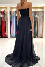 Chiffon Lace A-line Sweetheart Long Prom Dresses, Evening Gowns