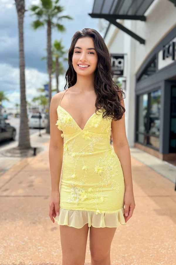 Eng anliegendes V-Ausschnitt Blumen Heimkehrkleid Partykleid