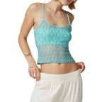 Sheer Mesh Square Neck Crop Top