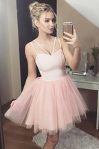 Süßes Schatz-Tüll-kurzes Abschlussballkleid Pinkes Homecoming-Kleid