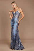 Fitted Corset Long Formal Prom Dress