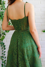 A-line Tulle Lace Spaghetti Straps Prom Dresses Party Dresses