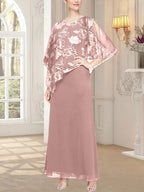 Langes Glitzer-Mesh-Kleid mit neuartigem asymmetrischem Überwurf-Oberteil 