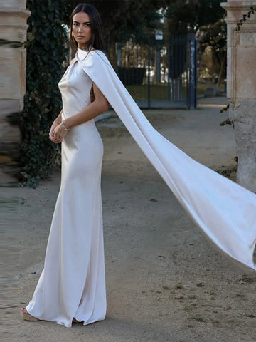 Elegant Satin Halter Dress