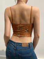 Lace Frill Corset Crop Top