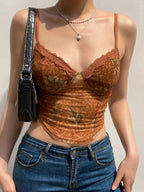 Lace Frill Corset Crop Top