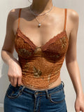 Lace Frill Corset Crop Top