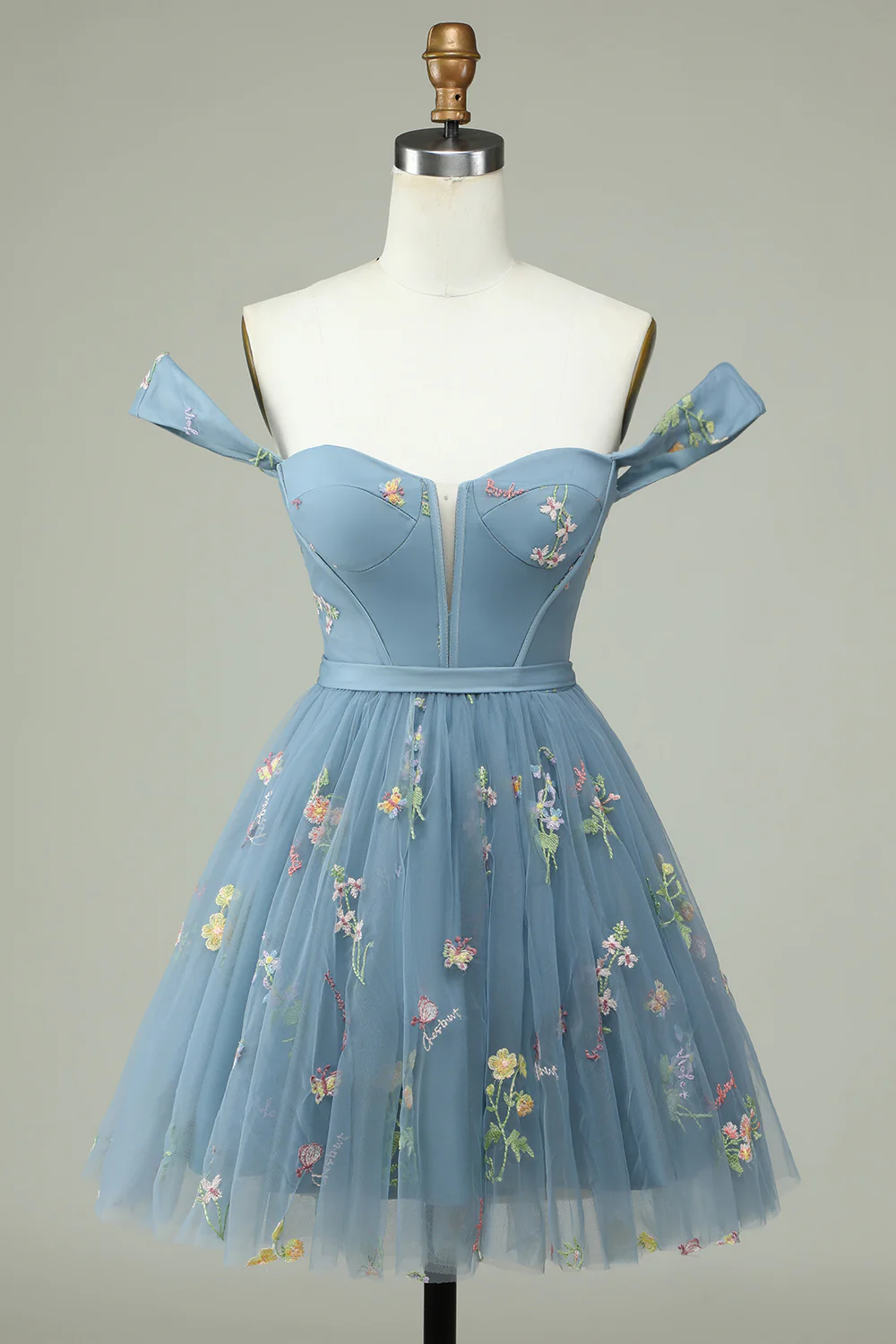 Blumenstickerei Sweetheart Homecoming-Kleid Kurzes Partykleid