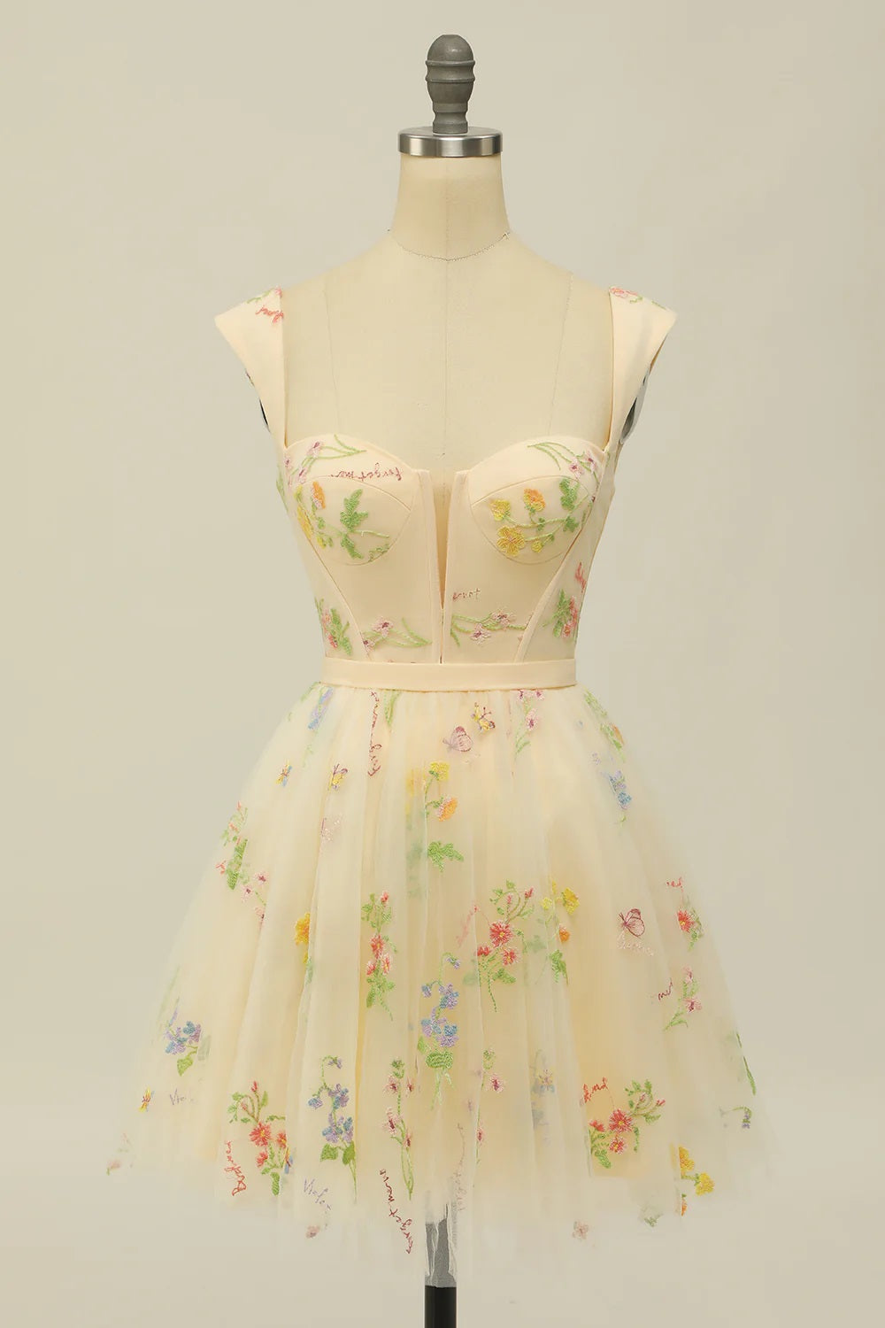 Blumenstickerei Sweetheart Homecoming-Kleid Kurzes Partykleid