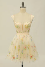 Blumenstickerei Sweetheart Homecoming-Kleid Kurzes Partykleid