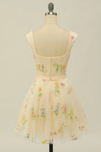 Blumenstickerei Sweetheart Homecoming-Kleid Kurzes Partykleid