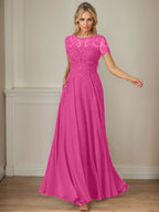 Dunkelblaues A-Linien-Pailletten-Chiffonkleid mit U-Boot-Ausschnitt 