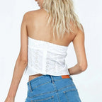 Boho Floral Hollow Crop Top