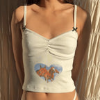 Fruits Patchwork Bow Crop Top