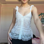 Retro Grunge White Crop Top