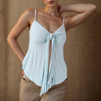 Front Split Tie Knot Crop Top