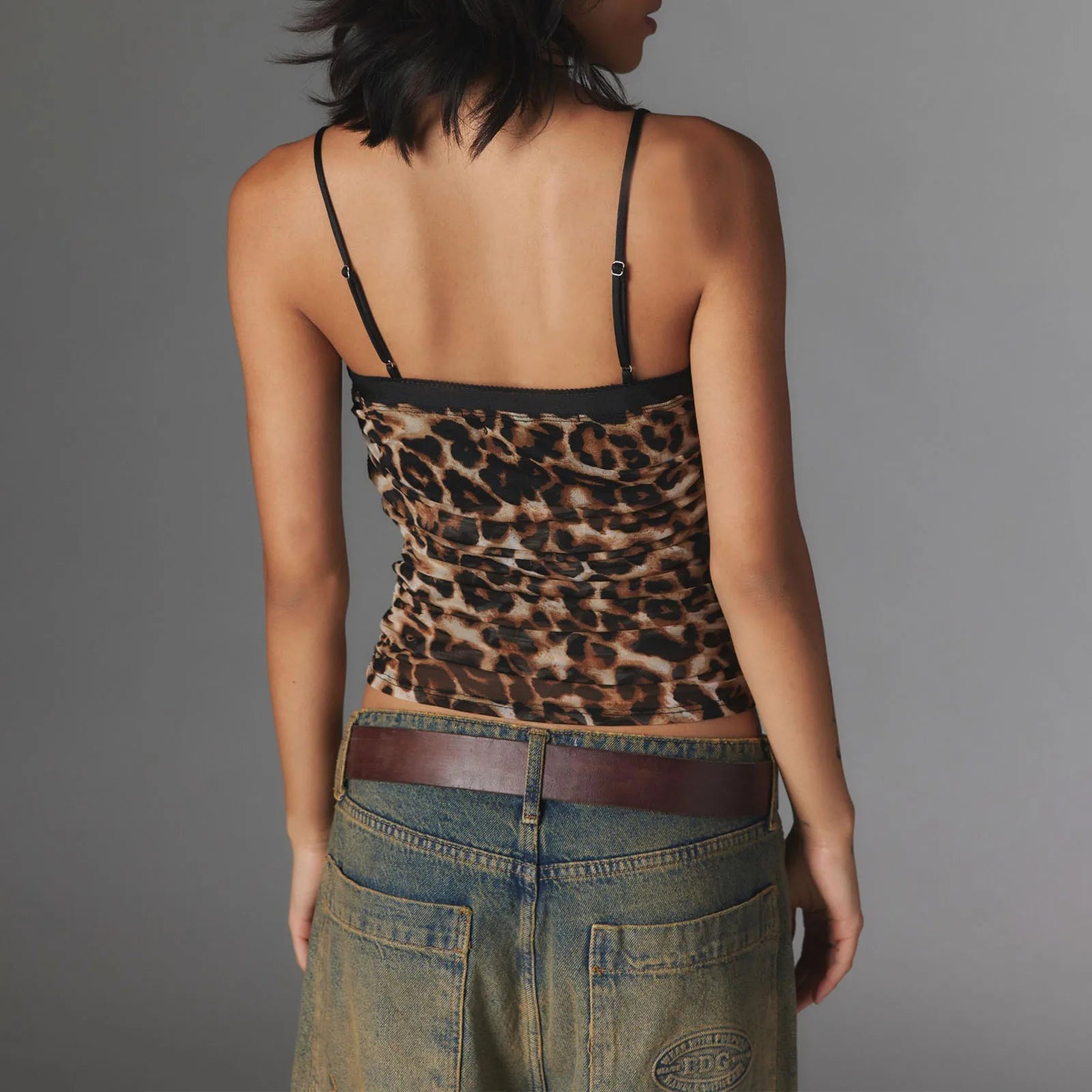 Ruched Spaghetti Strap Crop Top