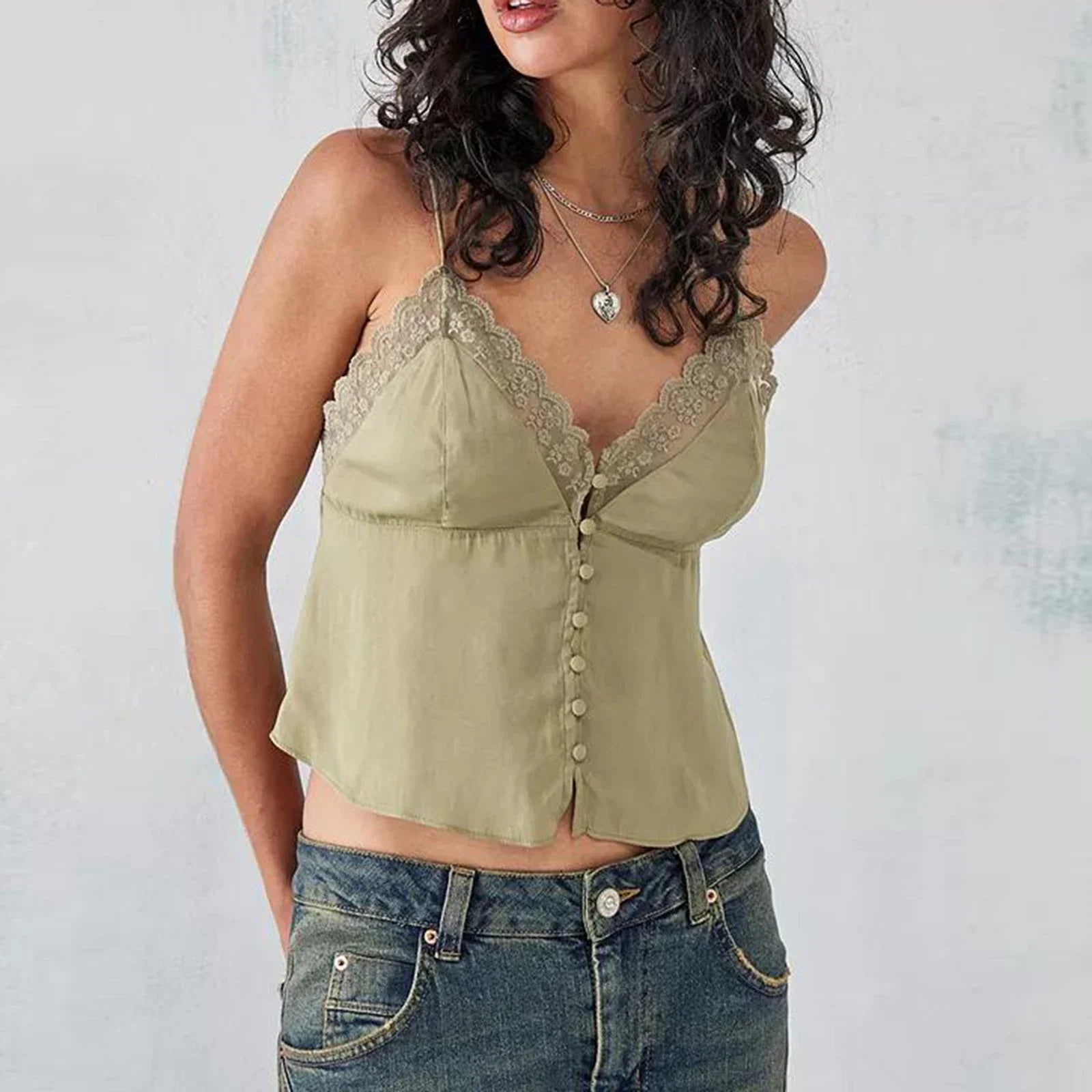 Ruched V-Neck Solid Crop Top