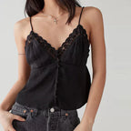 Ruched V-Neck Solid Crop Top