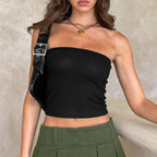 Wrap Chest Strapless Crop Top