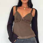 Frill Ruffle Square Crop Top
