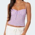 Floral Lace Spaghetti Crop Top