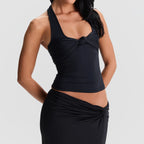 Knot Front Halter Crop Top