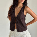 Double Tie Closure Crop Top