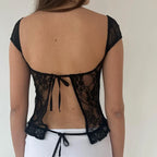 Leopand Mesh Slash Neck Crop Top