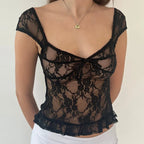 Leopand Mesh Slash Neck Crop Top