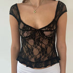 Leopand Mesh Slash Neck Crop Top