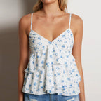 Peplum Spaghetti Strap Crop Top