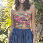 Floral Strapless Bandeau Crop Top
