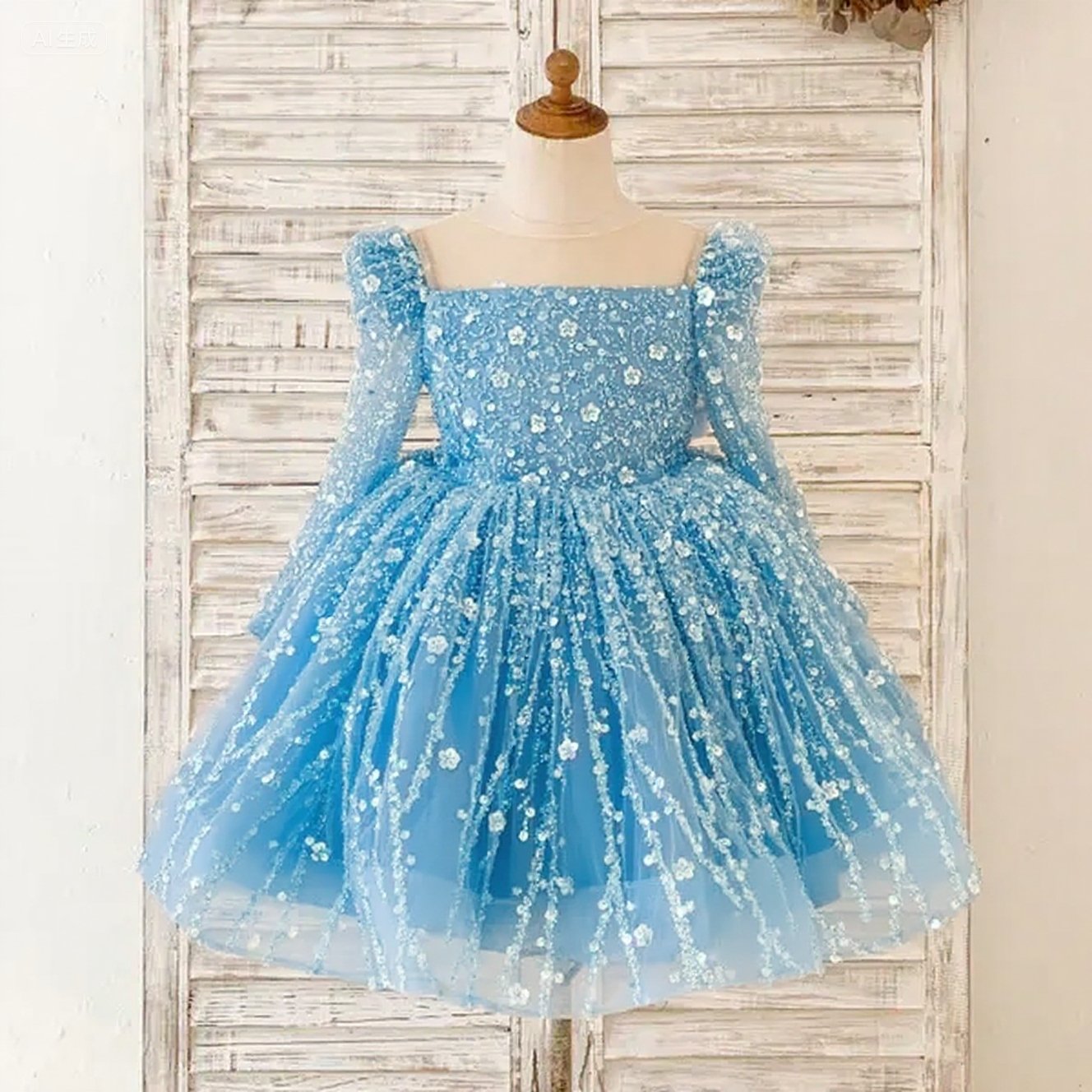 Vestido de primera comunión para niña, vestido de princesa para desfile de cumpleaños de niña pequeña 