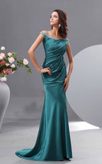 Glamorous Mermaid Off-the-Shoulder Crystal-Embellished Prom Dress