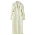 Casual Coats Ladies Autumn Winter Elegant Jacket Lapel Long Coat Women