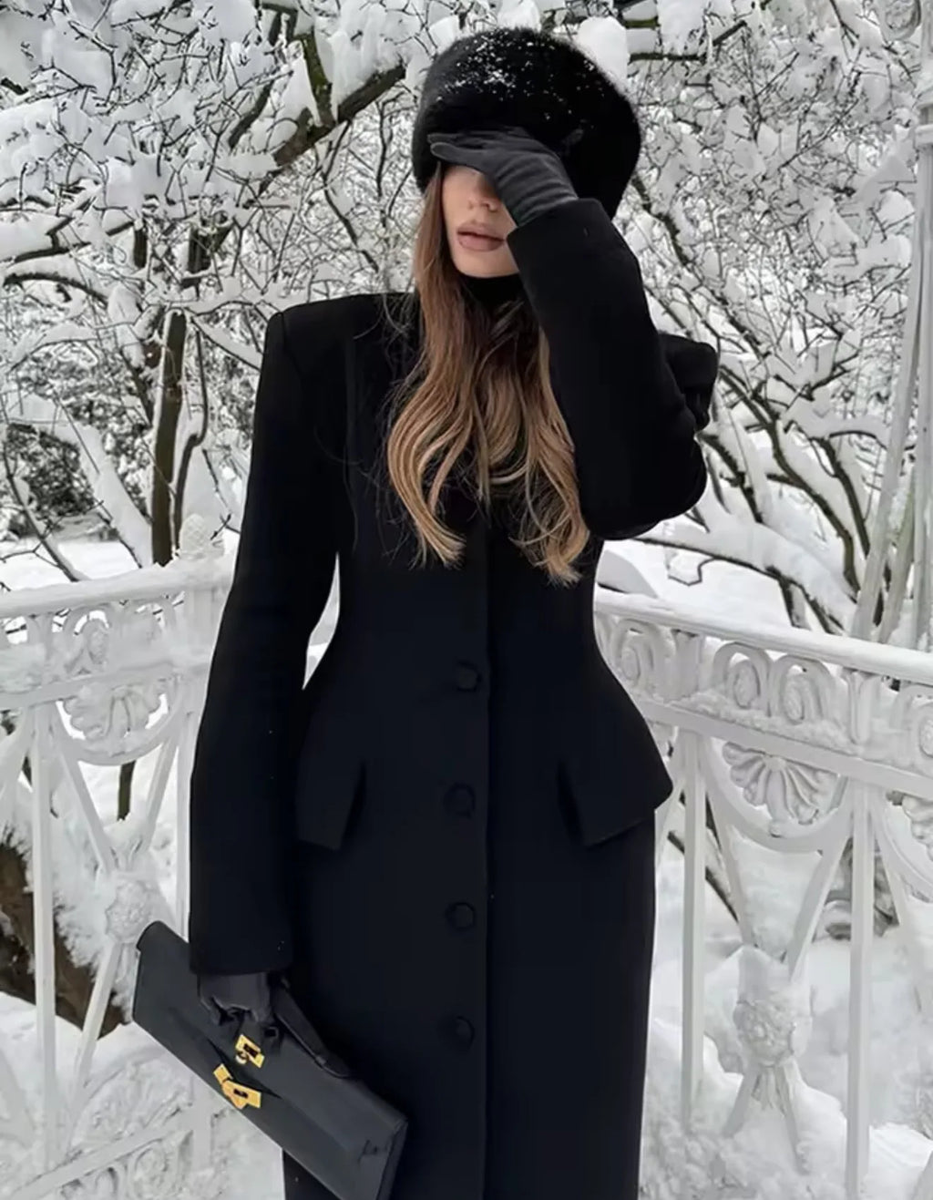 Casual Coats Ladies Autumn Winter Elegant Jacket Lapel Long Coat Women
