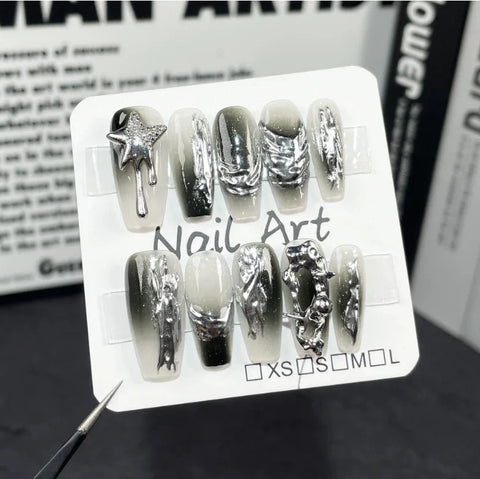 Detachable Nail Stickers Heavy-Duty Dark Style for Finger Application