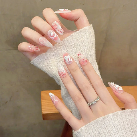 Fashion ABS False Nails Full Cover Handmade Long Short Nails Detachable Press on Nails