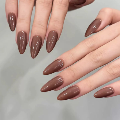 Pure Color 10Pcs Acrylic Artificial Handmade Nails Fingernails False Nails Press on Nails