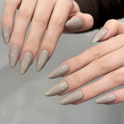 Pure Color 10Pcs Acrylic Artificial Handmade Nails Fingernails False Nails Press on Nails