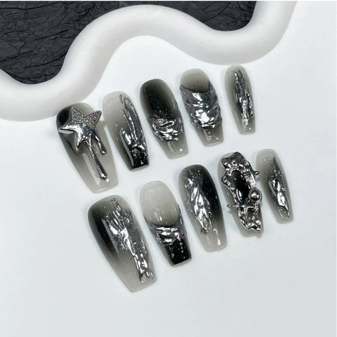 Detachable Nail Stickers Heavy-Duty Dark Style for Finger Application
