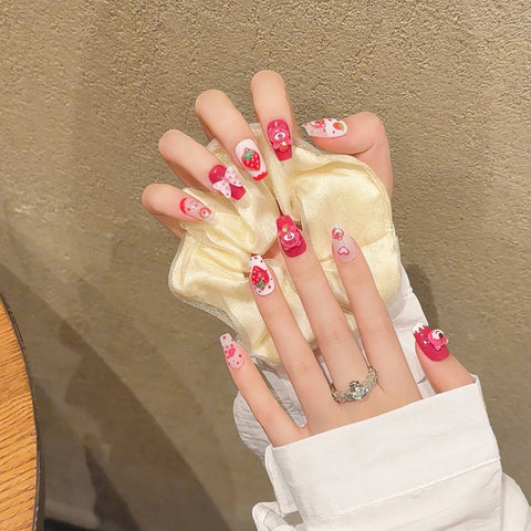 Hotsale Artificial Fingernails Press on Nails Kawaii Handmade Reusable Detachable False Nails